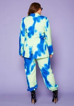 Plus Size Tie Dye Blazer & Pants Set -Asoph Sales Shop 2020457 002 5