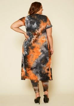 Plus Size Tie Dye Jumpsuit & Cardigan Set -Asoph Sales Shop 2020460 001 3