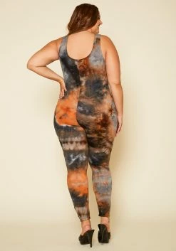Plus Size Tie Dye Jumpsuit & Cardigan Set -Asoph Sales Shop 2020460 001 6