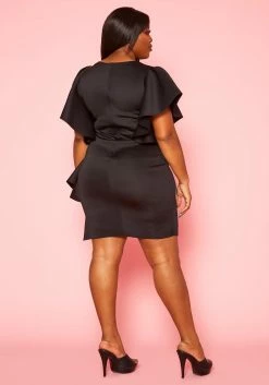 Plus Size Side Ruffle Dress -Asoph Sales Shop 2020464 004 4