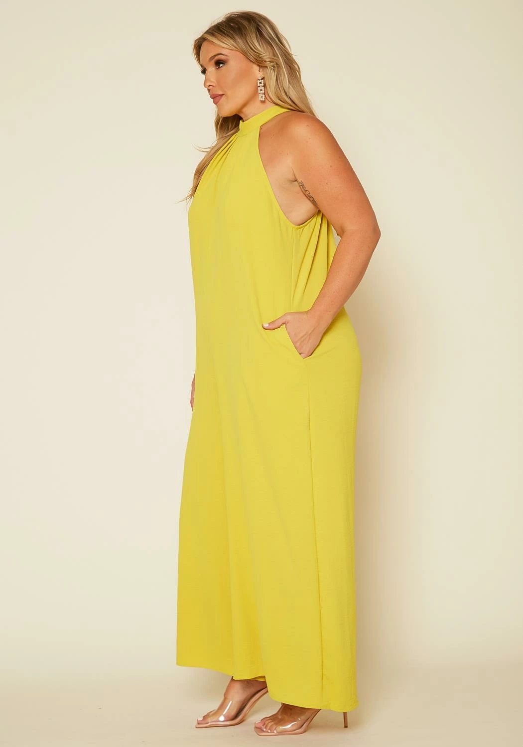 Plus Size Halter Top Jumpsuit 4 Plus Size Halter Top Jumpsuit - Image 4