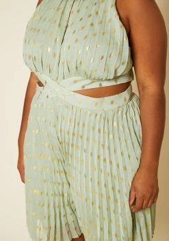 Plus Size Pleated Polka Dot Cut Out Romper -Asoph Sales Shop 2020477 001 5