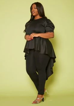 Plus Size High-Low Peplum Top -Asoph Sales Shop 2020482 001 3