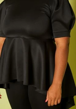 Plus Size High-Low Peplum Top -Asoph Sales Shop 2020482 001 5