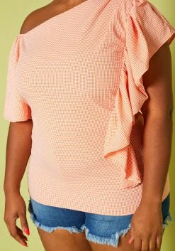 Plus Size Plaid Asymmetric Top -Asoph Sales Shop 2020491 001 5