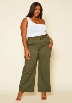 Plus Size Wide Leg Cargo Pants