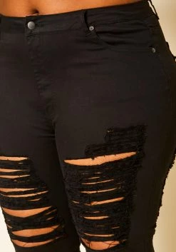 Plus Size Distressed Denim Bermuda Shorts -Asoph Sales Shop 2020497 001 1