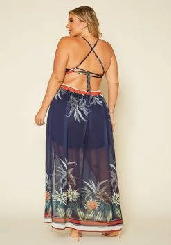 Plus Size Tropical Cutout Maxi Dress -Asoph Sales Shop 2020534 001 4