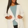 Plus Size Drape Front Open Cardigan