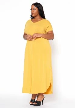 Plus Size V-Neck Slit Maxi Dress -Asoph Sales Shop 2020563 007 2