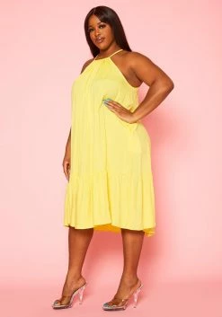 Plus Size Halter Top Tiered Dress -Asoph Sales Shop 2020586 002 3