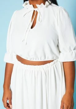 Plus Size Ruffled Mock Neck Crop Top & Maxi Skirt Set -Asoph Sales Shop 2020589 002 5