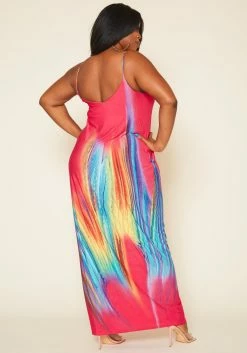 Plus Size Abstract Pattern Cami Maxi Dress 8 Plus Size Abstract Pattern Cami Maxi Dress -Asoph Sales Shop 2020595 002 3