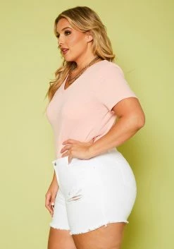 Plus Size Distressed Denim Shorts -Asoph Sales Shop 2020606 002 3