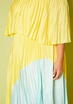 Plus Size Two Tone Pleated Asymmetrical Maxi Dress -Asoph Sales Shop 2020620 001 5