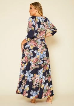 Plus Size Floral Print Fit & Flare Maxi Dress -Asoph Sales Shop 2020623 001 4