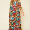 Plus Size Graphic Print Fit & Flare Maxi Dress