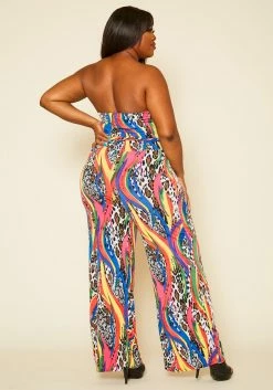 Plus Size Leopard Print Mix Jumpsuit -Asoph Sales Shop 2020644 001 3