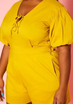 Plus Size Balloon Sleeve Romper -Asoph Sales Shop 2020645 002 6