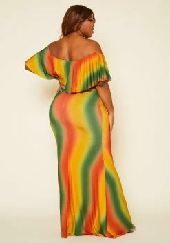 Plus Size Gradient Multicolor Maxi Dress -Asoph Sales Shop 2020660 002 4