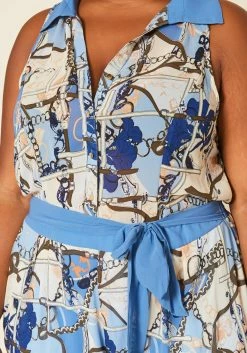 Plus Size Multi Print Collar Jumpsuit -Asoph Sales Shop 2020680 001 4