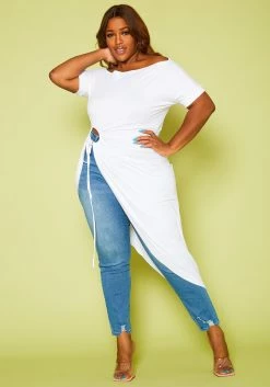 Plus Size Asymmetrical Off Shoulder Top -Asoph Sales Shop 2020731 006 3