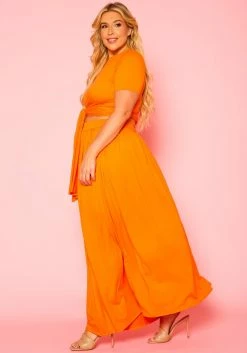 Plus Size Crop Top & Maxi Skirt Set -Asoph Sales Shop 2020732 002 3