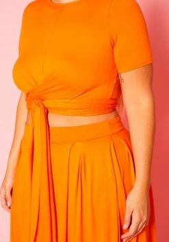 Plus Size Crop Top & Maxi Skirt Set -Asoph Sales Shop 2020732 002 5