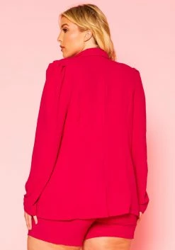 Plus Size Notch Collar Blazer & Shorts Set -Asoph Sales Shop 2020735 002 4
