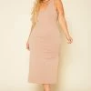 Plus Size Ribbed Lounge Midi Dress