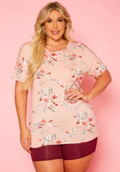 Asoph Plus Size Floral Relaxed Fit Top