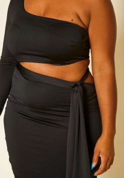 Plus Size One Sleeve Cut Out Dress 9 Plus Size One Sleeve Cut Out Dress -Asoph Sales Shop 2020792 001 5