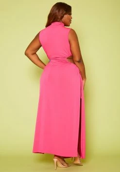 Plus Size Mock Neck Cut Out Maxi Dress 10 Plus Size Mock Neck Cut Out Maxi Dress -Asoph Sales Shop 2020821 001 5