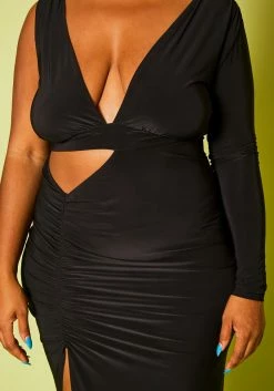 Plus Size One Sleeve Cut Out Maxi Dress -Asoph Sales Shop 2020838 001 6