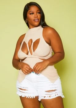 Plus Size Mock Neck Cut-Out Top -Asoph Sales Shop 2020839 002 3