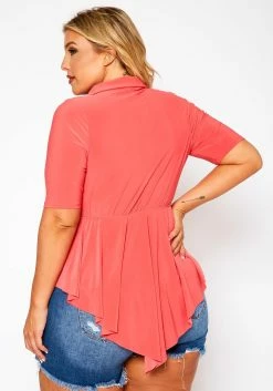 Plus Size Surplice Peplum Top -Asoph Sales Shop 2020847 001 4