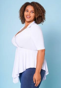 Plus Size Surplice Peplum Top -Asoph Sales Shop 2020847 002 4