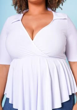 Plus Size Surplice Peplum Top -Asoph Sales Shop 2020847 002 6