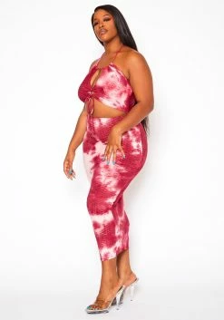 Plus Size Textured Tie Dye Midi Dress -Asoph Sales Shop 2020848 001 3