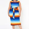 Plus Size Gradient Bodycon Midi Dress