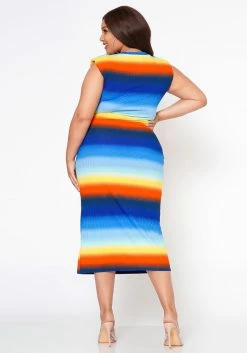 Plus Size Gradient Bodycon Midi Dress 8 Plus Size Gradient Bodycon Midi Dress -Asoph Sales Shop 2020897 003 3