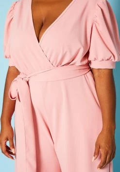 Plus Size Surplice Wide Leg Jumpsuit -Asoph Sales Shop 2020902 002 5