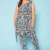 Plus Size Multi Print Sleek Top & Leggings Set