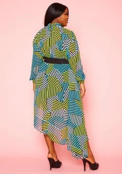 Plus Size Multi Striped Asymmetric Maxi Dress -Asoph Sales Shop 2020934 001 4