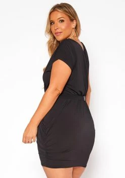 Asoph Plus Size Belted Overlay Bodycon Mini Dress -Asoph Sales Shop 2020937 001 3