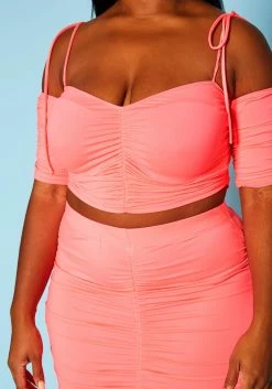 Plus Size Ruched Crop Top & Skirt Two Piece Set -Asoph Sales Shop 2020940 002 5