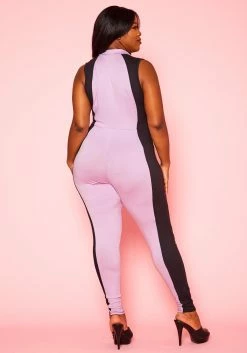 Plus Size Color Block Bodycon Jumpsuit -Asoph Sales Shop 2020942 001 4
