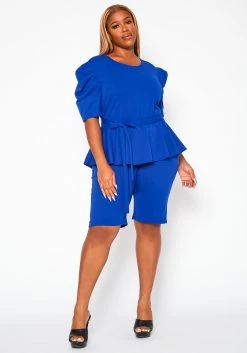 Plus Size Peplum Style Trendy Romper -Asoph Sales Shop 2020953 004 1