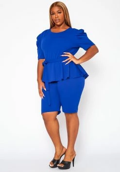 Plus Size Peplum Style Trendy Romper -Asoph Sales Shop 2020953 004 3