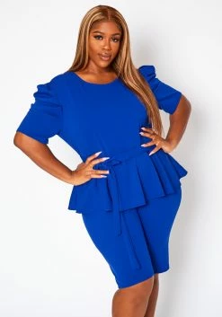 Plus Size Peplum Style Trendy Romper